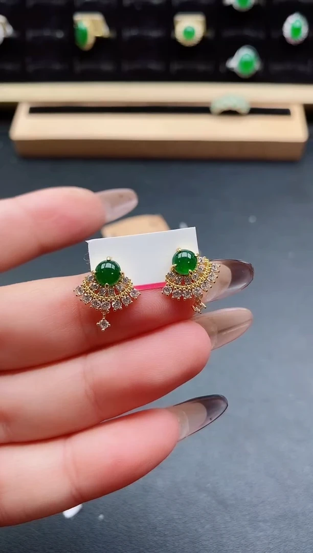 银S925镶嵌戒指翡翠1