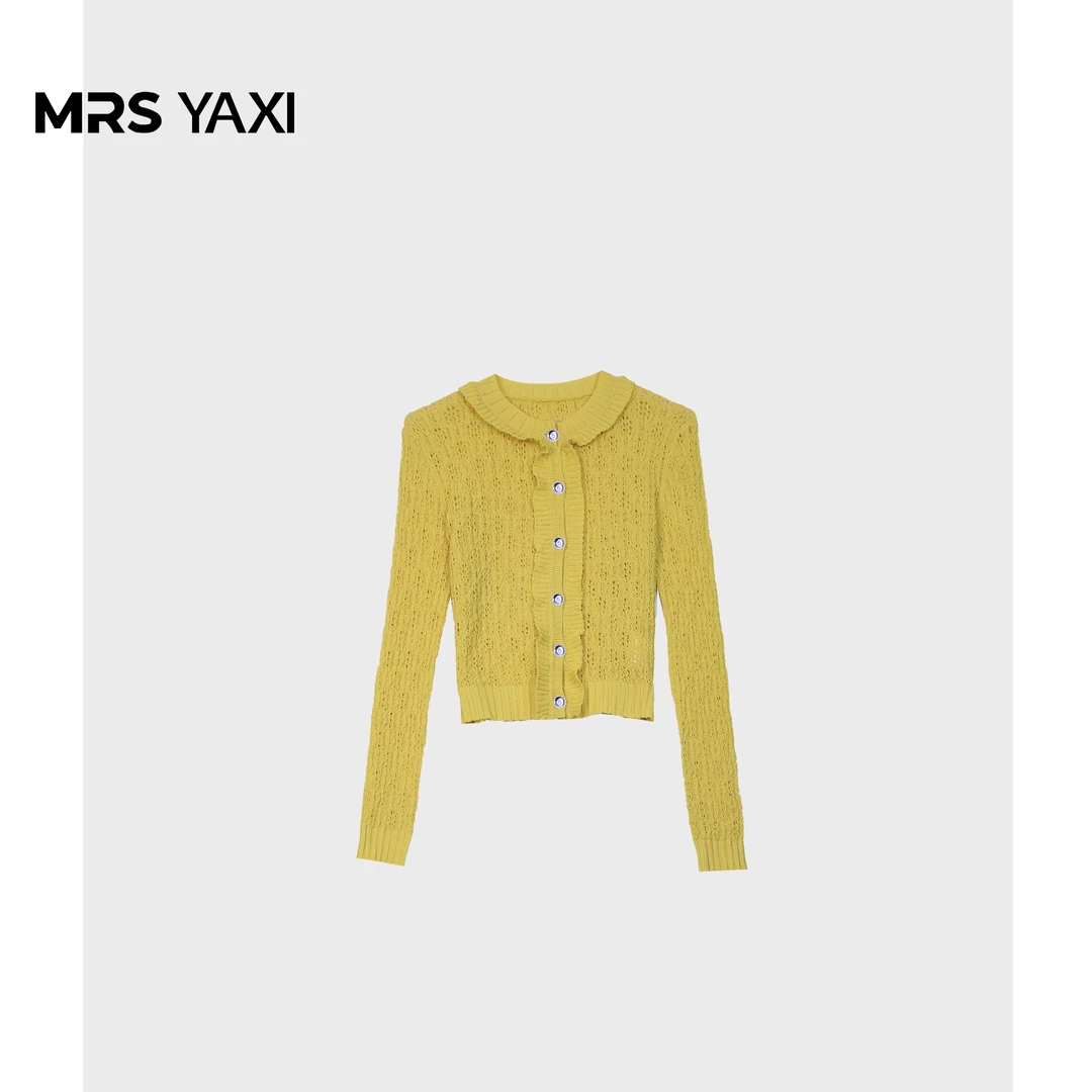 Mrsyaxi轻奢减龄花边品质女装小香风针织开衫YX5120503
