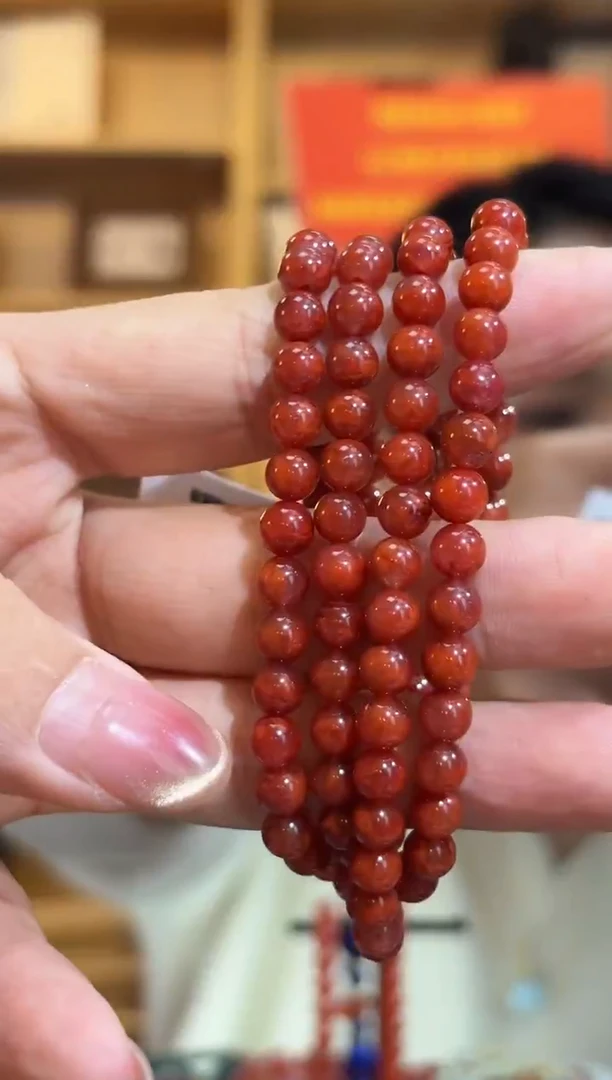 未镶嵌手串南红玛瑙6mm南红玛瑙火焰纹手串4圈多样性发一