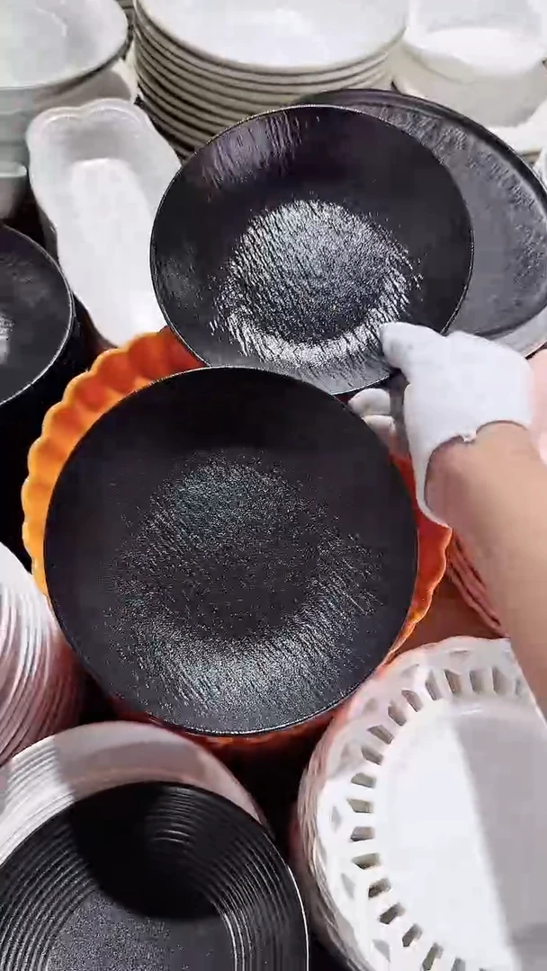 碗2个岩石纹深盘 8英寸 微瑕凑满20元包邮