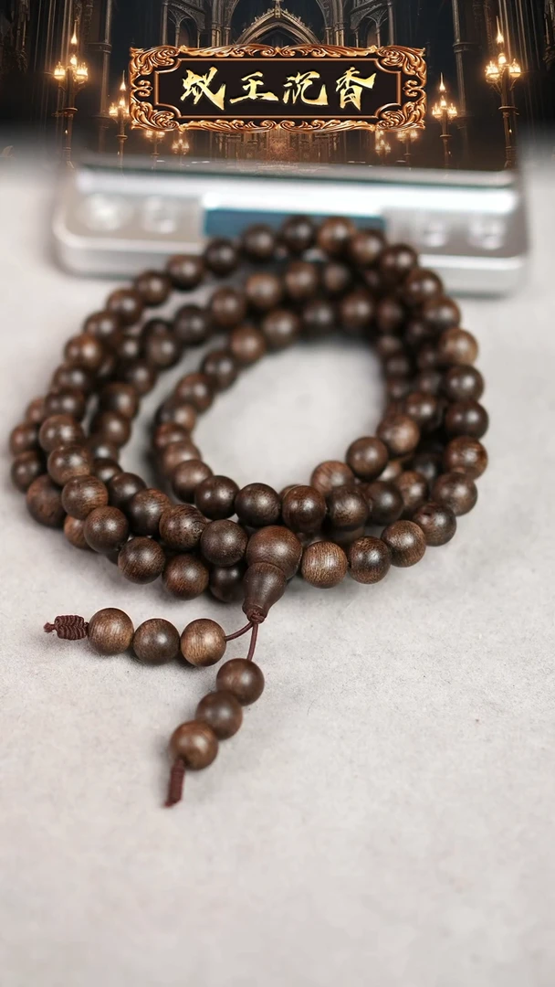 【闪购商品】沉香手串芽庄黑油铁结白奇楠长串0.8