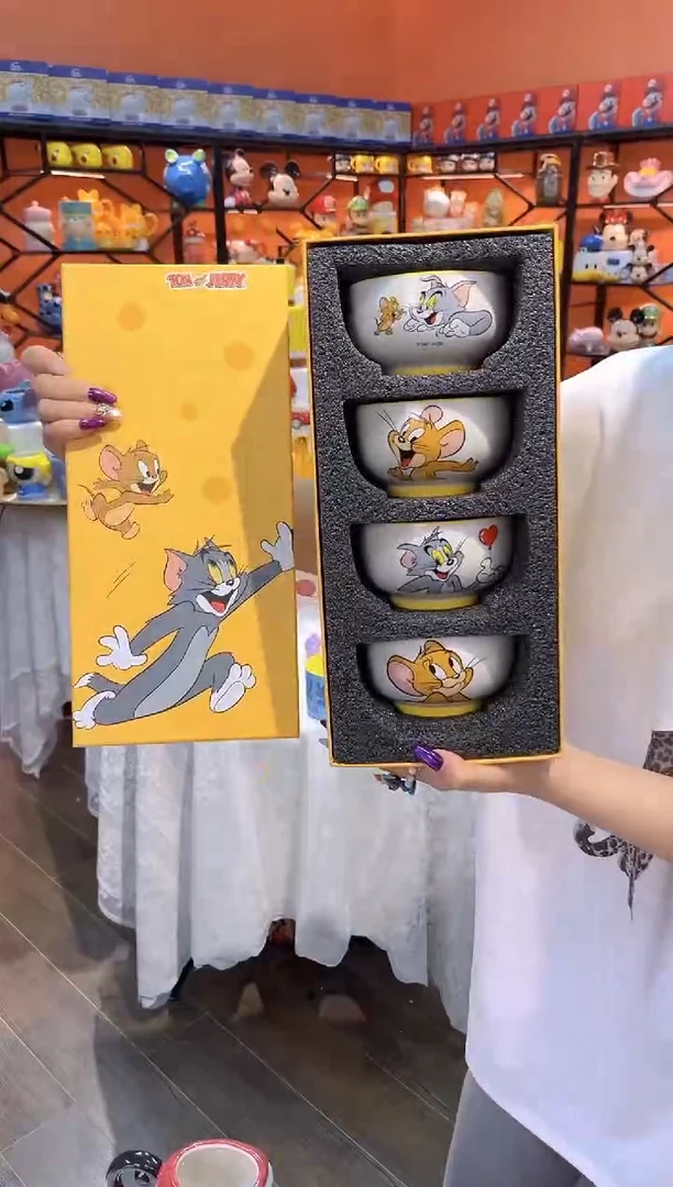 瓷片@@猫和老鼠4.5寸四碗礼盒装