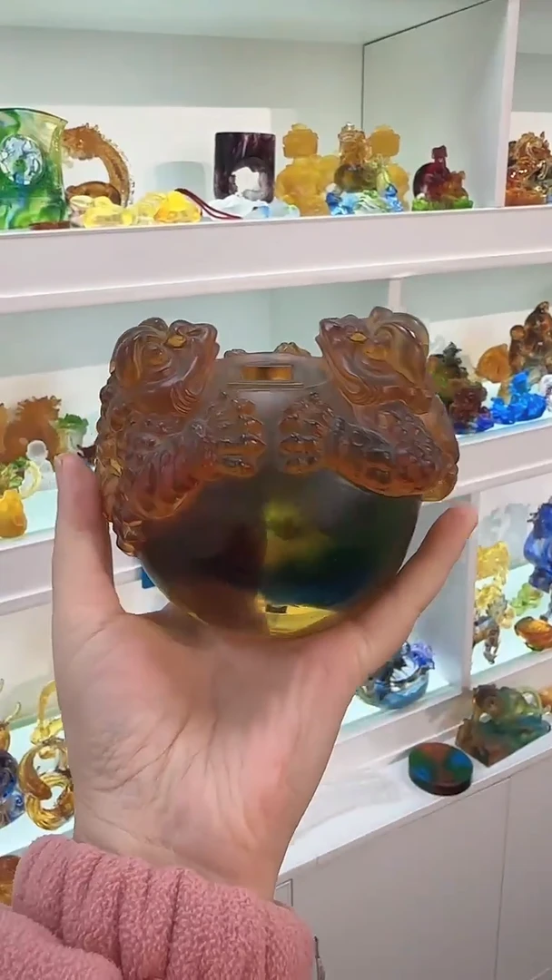 手工艺品琉璃金蟾