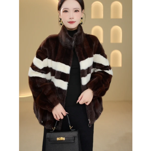 杭州海宁正品2025年冬季雪兰貂外套时尚大气女装-XLD5020