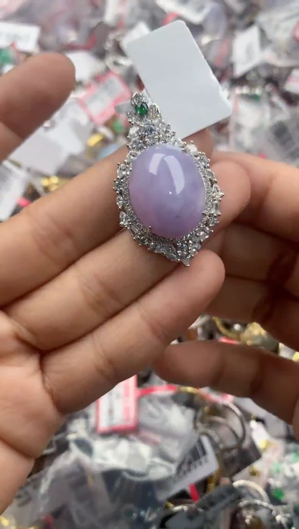 银S925镶嵌戒指翡翠666----3