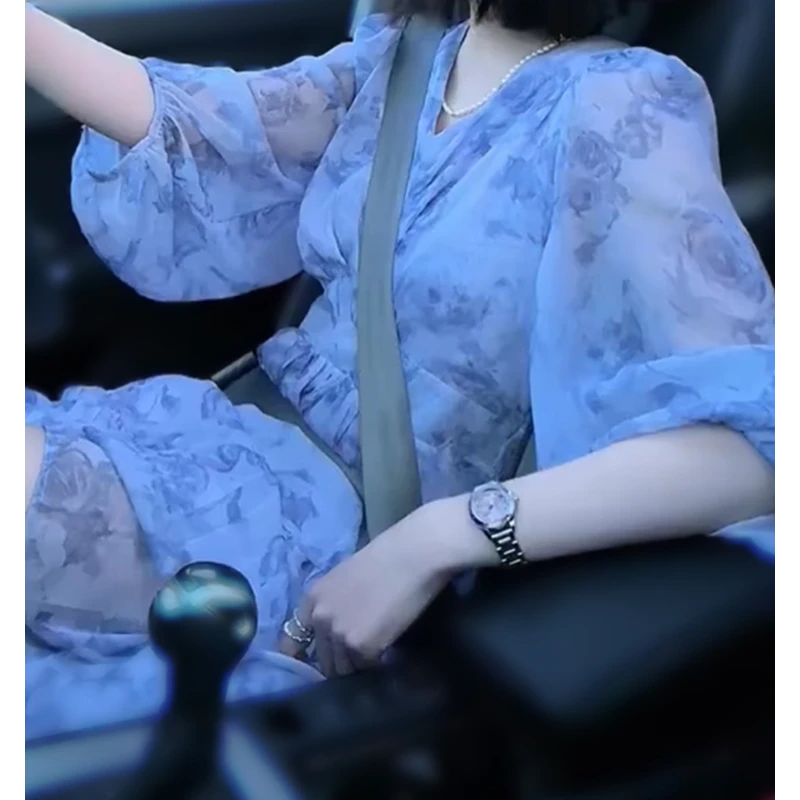 【现货】气质五分袖小个子显高显瘦独特精致夏季连衣裙洋气