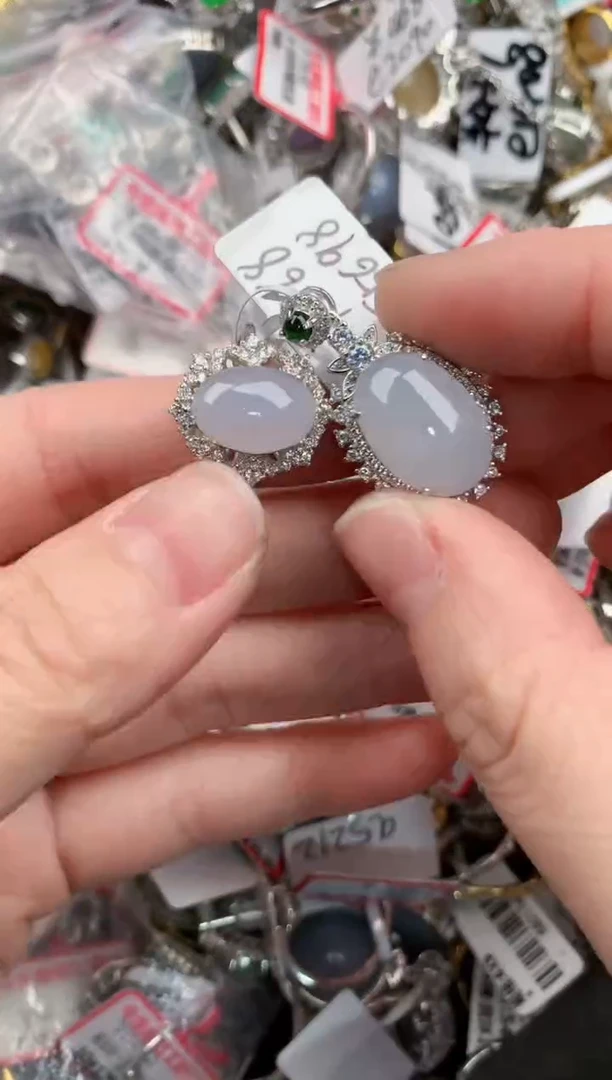 银S925镶嵌戒指翡翠10          7