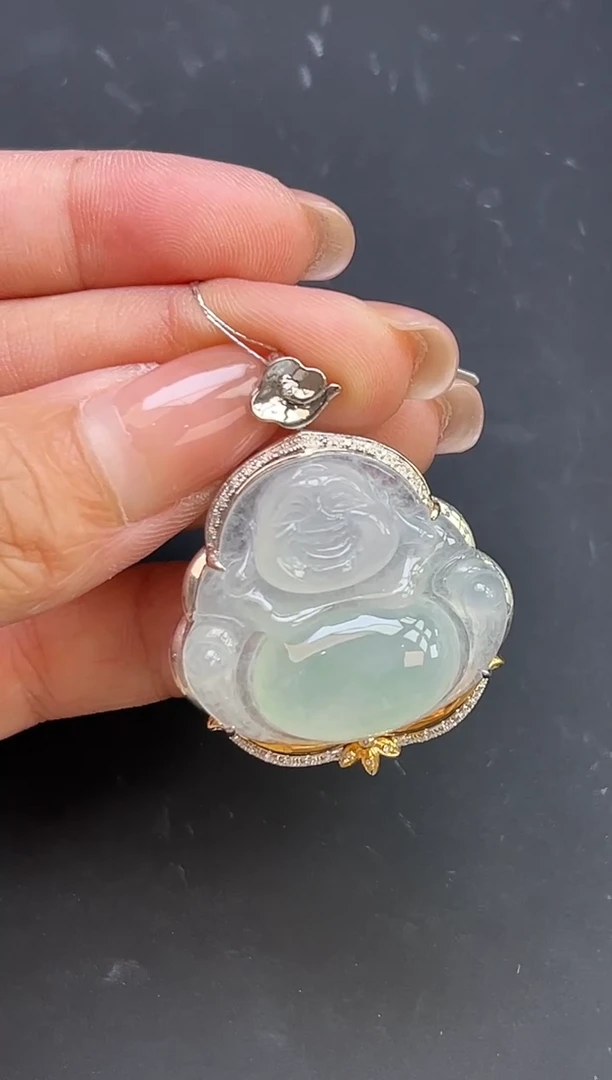 翡翠18K金镶嵌颈饰YM631-5 佛公