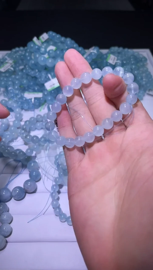 1海蓝宝石（处理）X029-8mm海蓝宝单圈-多样性发其一