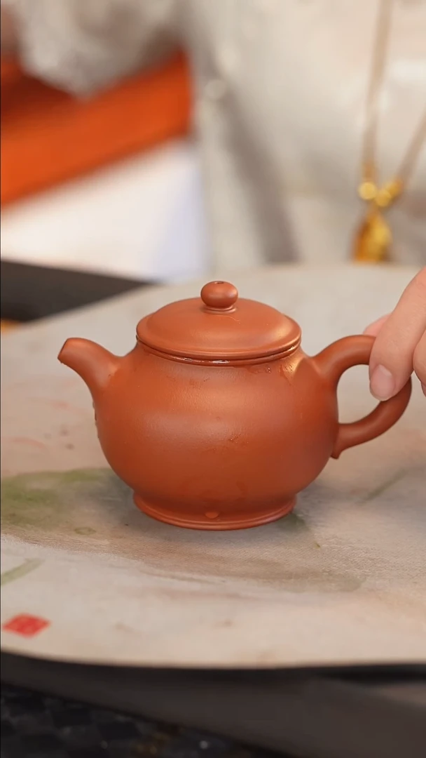 茶壶紫砂全手 大红袍 潘壶 220cc