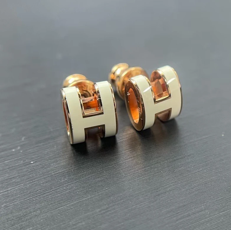 合金耳饰  V金CNC工艺 H耳钉 233