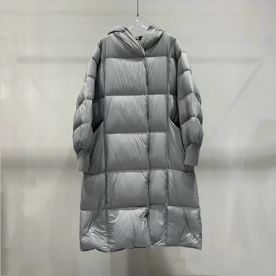 【艾家】灰色长款鹅绒服