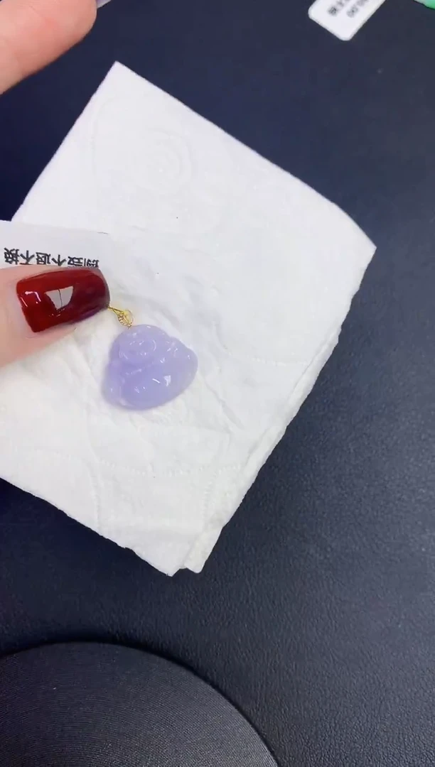 颈饰18K金镶嵌翡翠缅甸天然翡翠A货