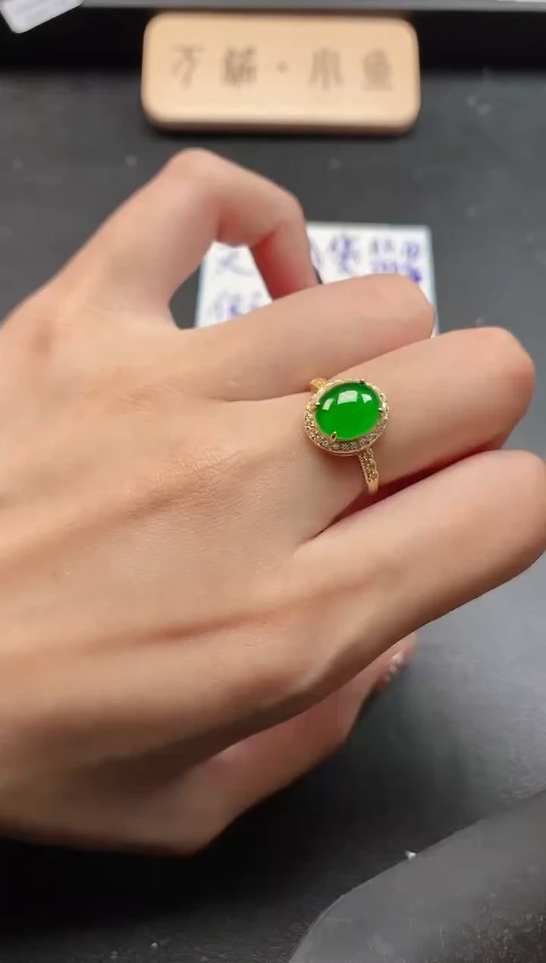 银S925镶嵌戒指翡翠51511
