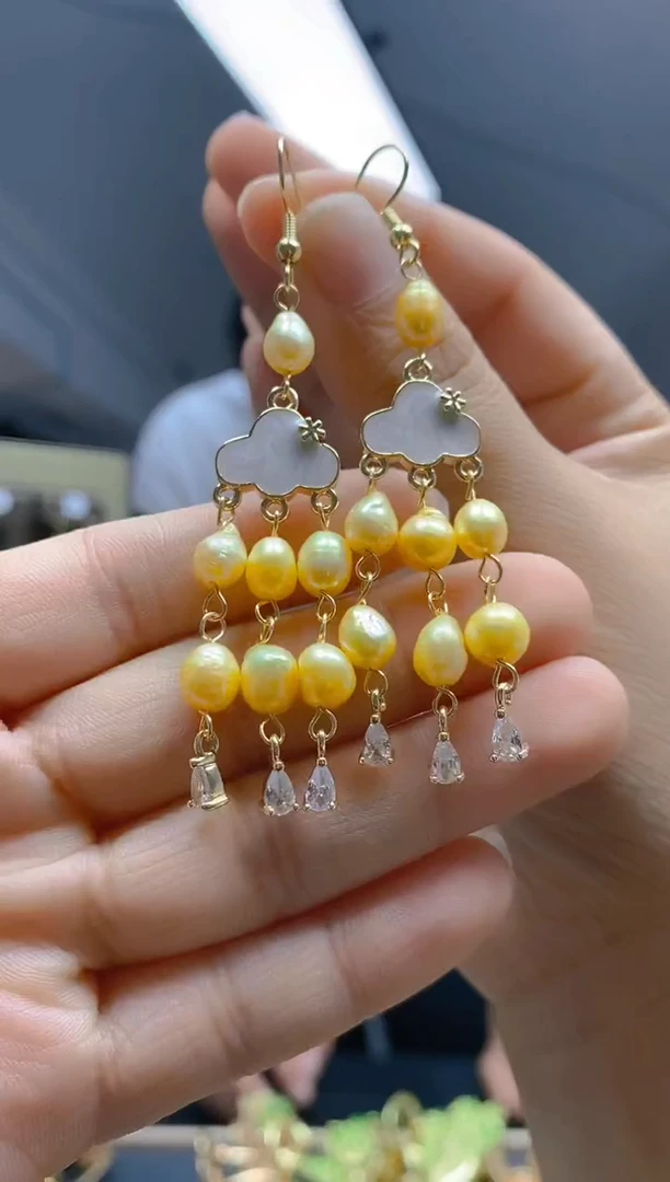 【闪购商品】淡水珍珠耳饰合金060珍珠饰品