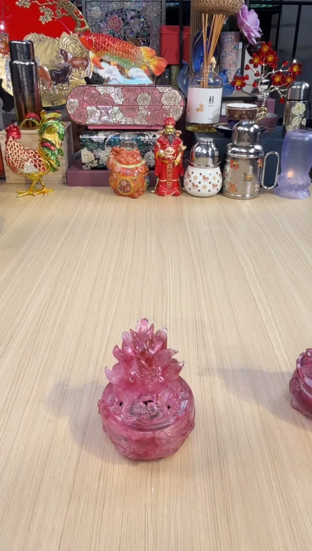 169粉彩琉璃·青丘香炉（粉彩红）