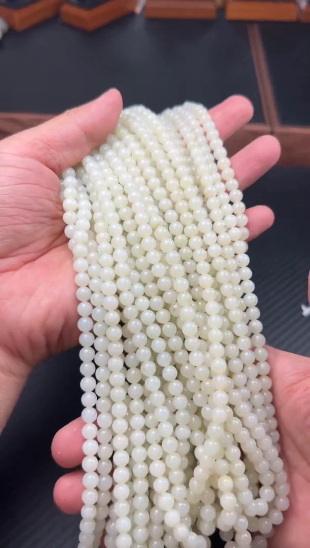 和田玉未镶嵌项链且末微色差米达卡6M长串多样性发货拍一发一