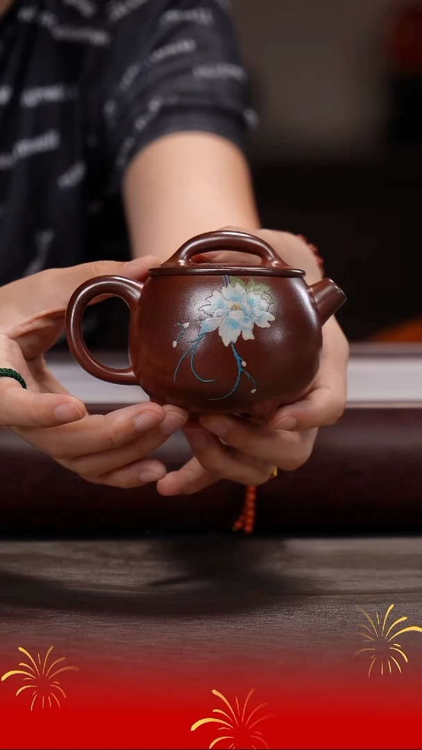 茶壶紫砂杨建英/玫瑰金砂/憨瓢/200c