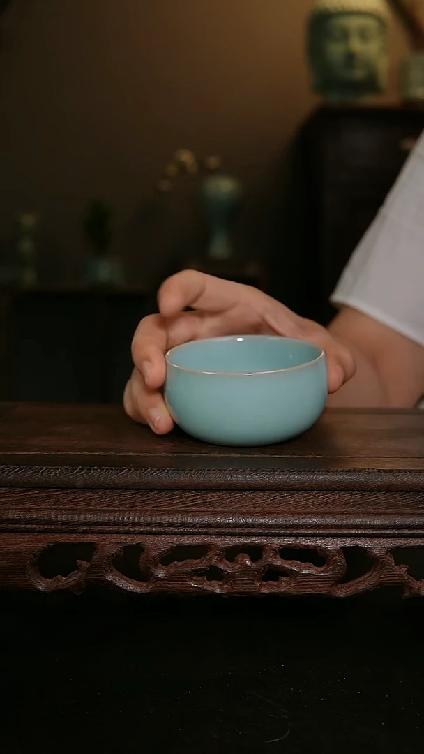 其他天青手工卧足禅定杯