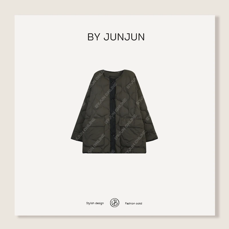 ByJunjun小众设计师 欧货定制【大绿】白鹅绒外套保暖羽绒服