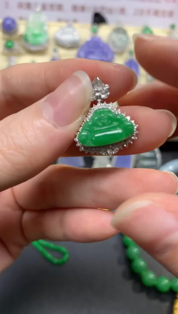 翡翠18K金镶嵌吊坠(不含链)吊坠|4400+440