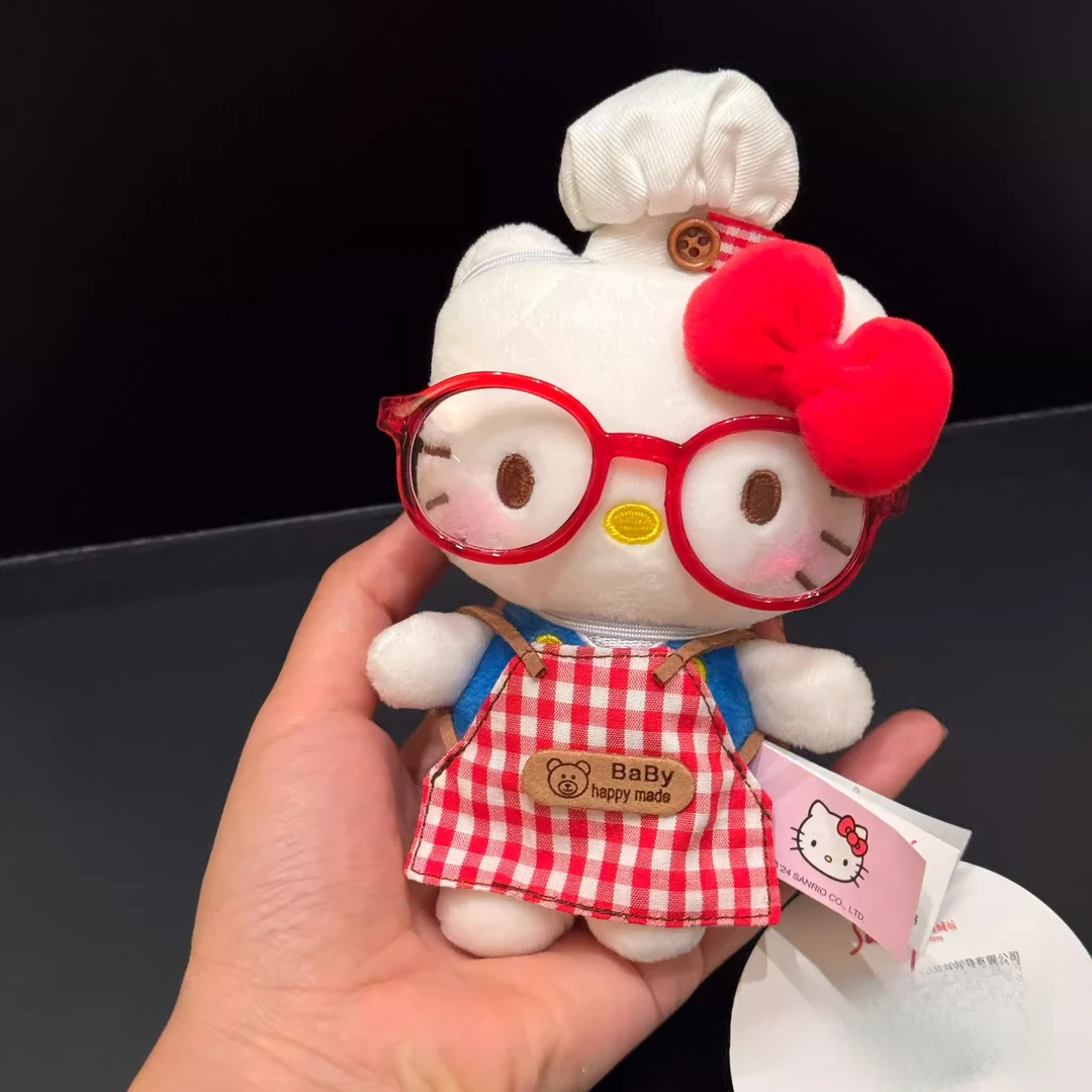 可爱眼镜围裙KT挂件画家厨师公仔书包玩偶毛绒挂饰钥匙扣礼物TJ