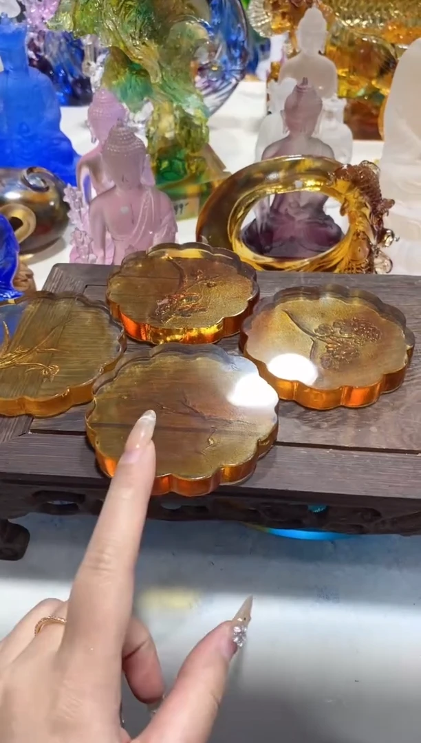 手工艺品琉璃一套四个 全品 介意勿拍 不退不换