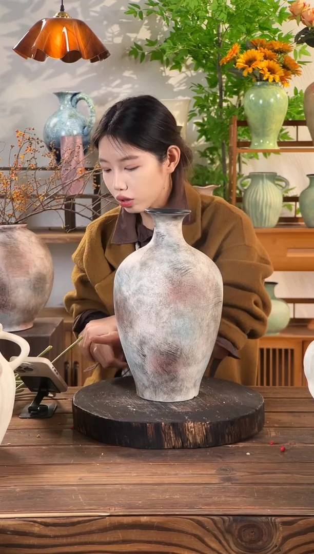 复古红棕-束口瓶