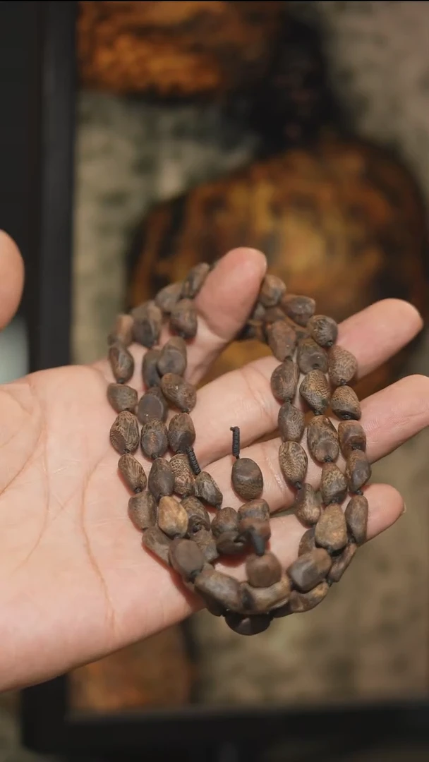 沉香手串海南绿奇楠沉水树丁虫漏长串28克