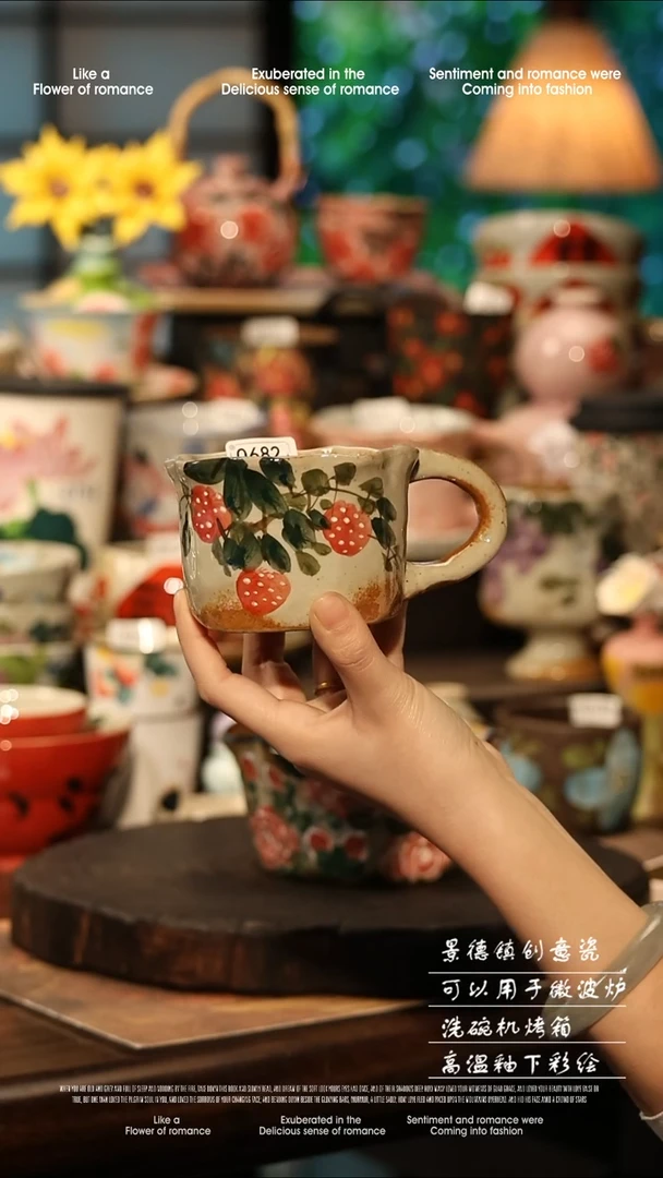 陶瓷景德镇高温釉下彩手工手绘款式@A0682@