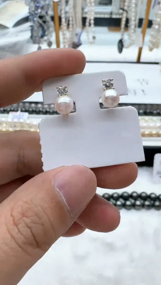 【闪购商品】海水珍珠耳饰银S925镶嵌非基地发货不带证书