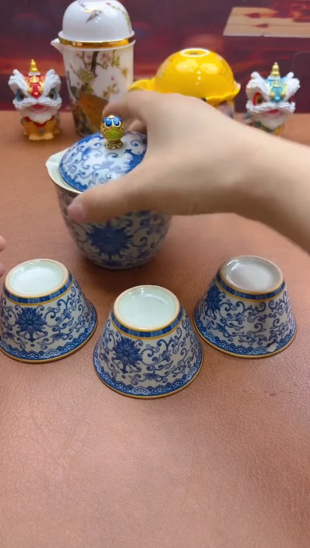 陶瓷茶具摆件旅行套组