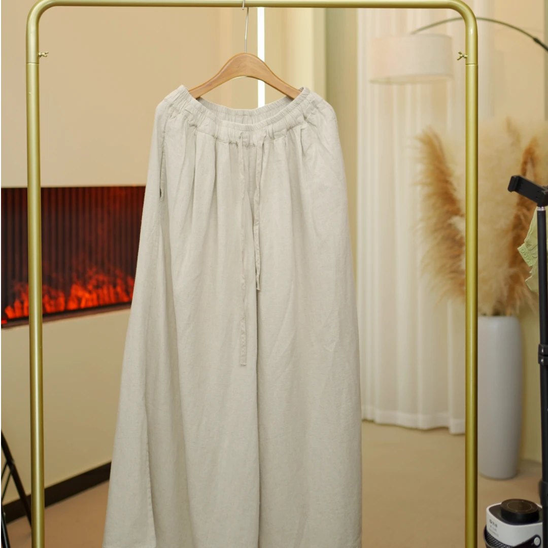 山木间匠心系列纯色亚麻裤QXXm038