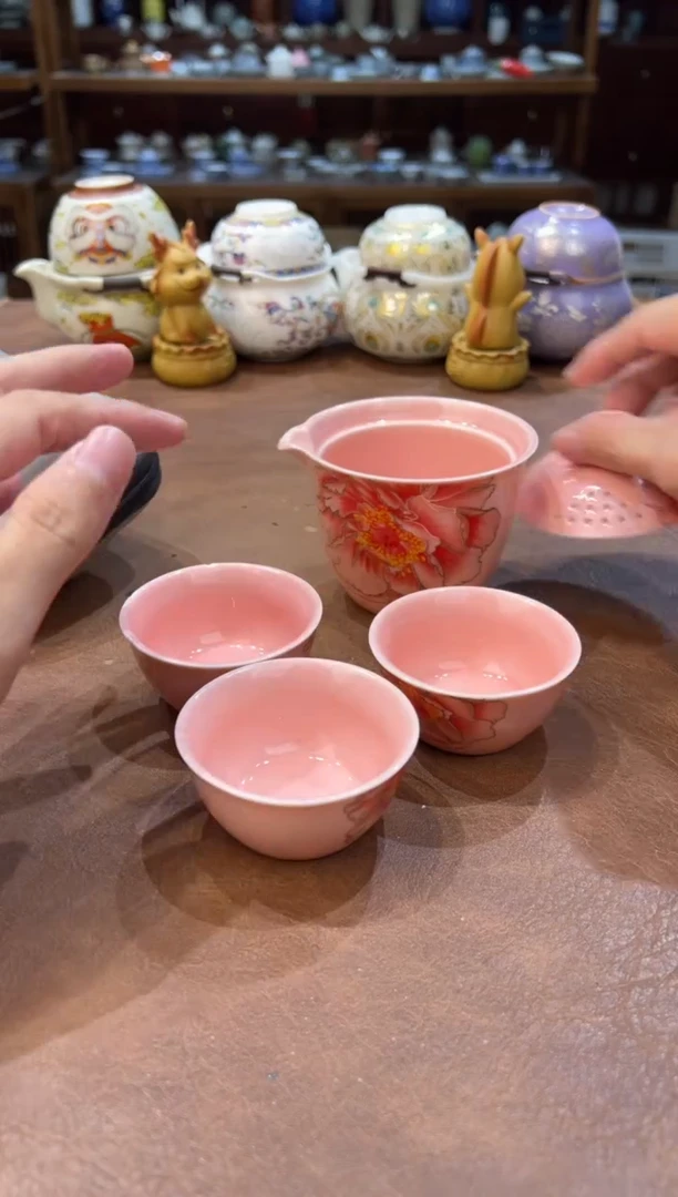 真的很便宜超好看会开片的旅行茶具