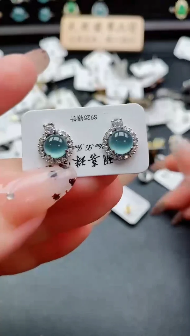 银S925镶嵌戒指翡翠1