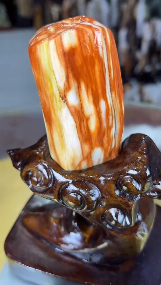 缅甸天然树化玉摆件