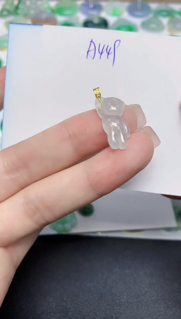 颈饰18K金镶嵌翡翠天然缅甸翡翠A货翡翠百元以上9元证书费自理