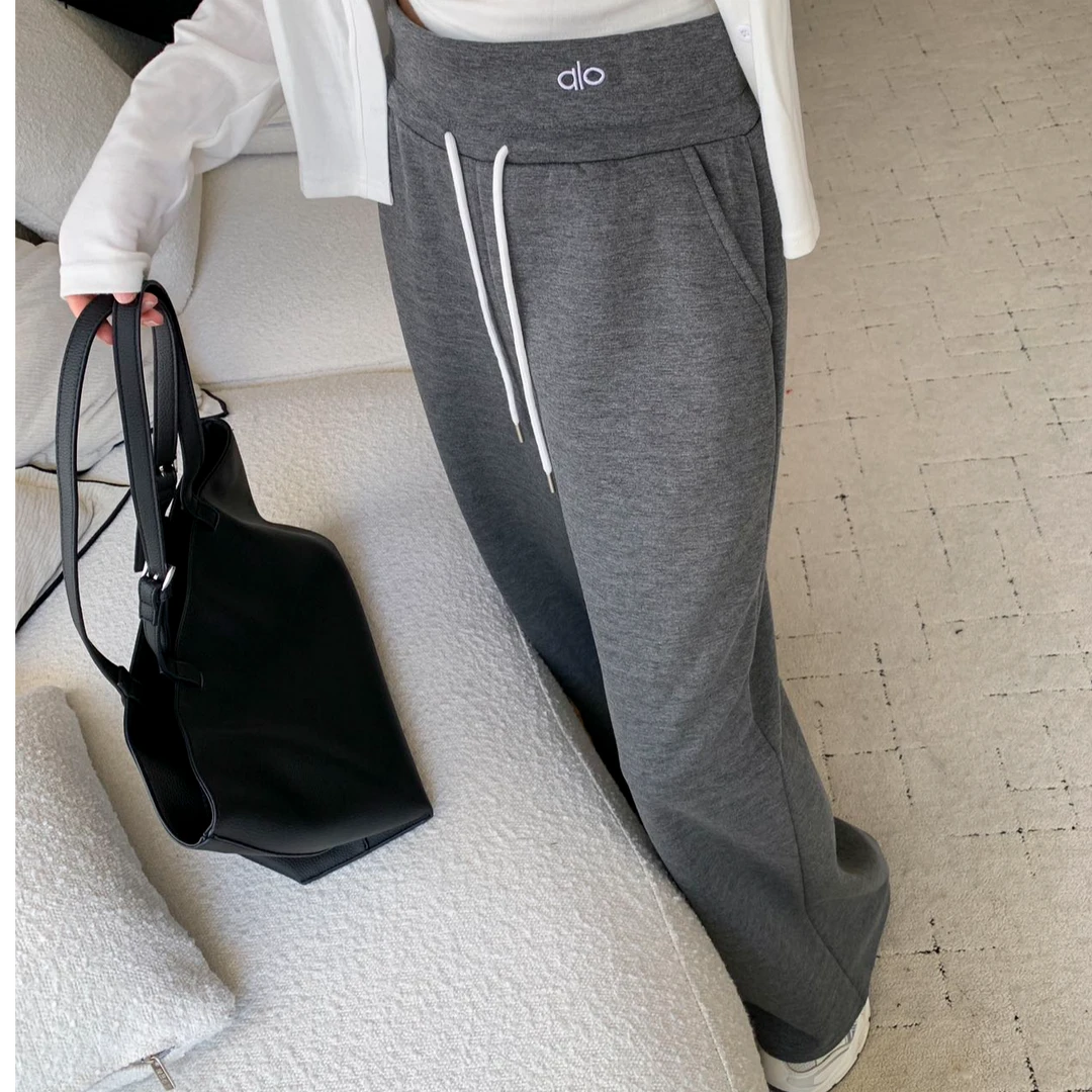 蔓巴棉运动阔腿裤修身显瘦百搭