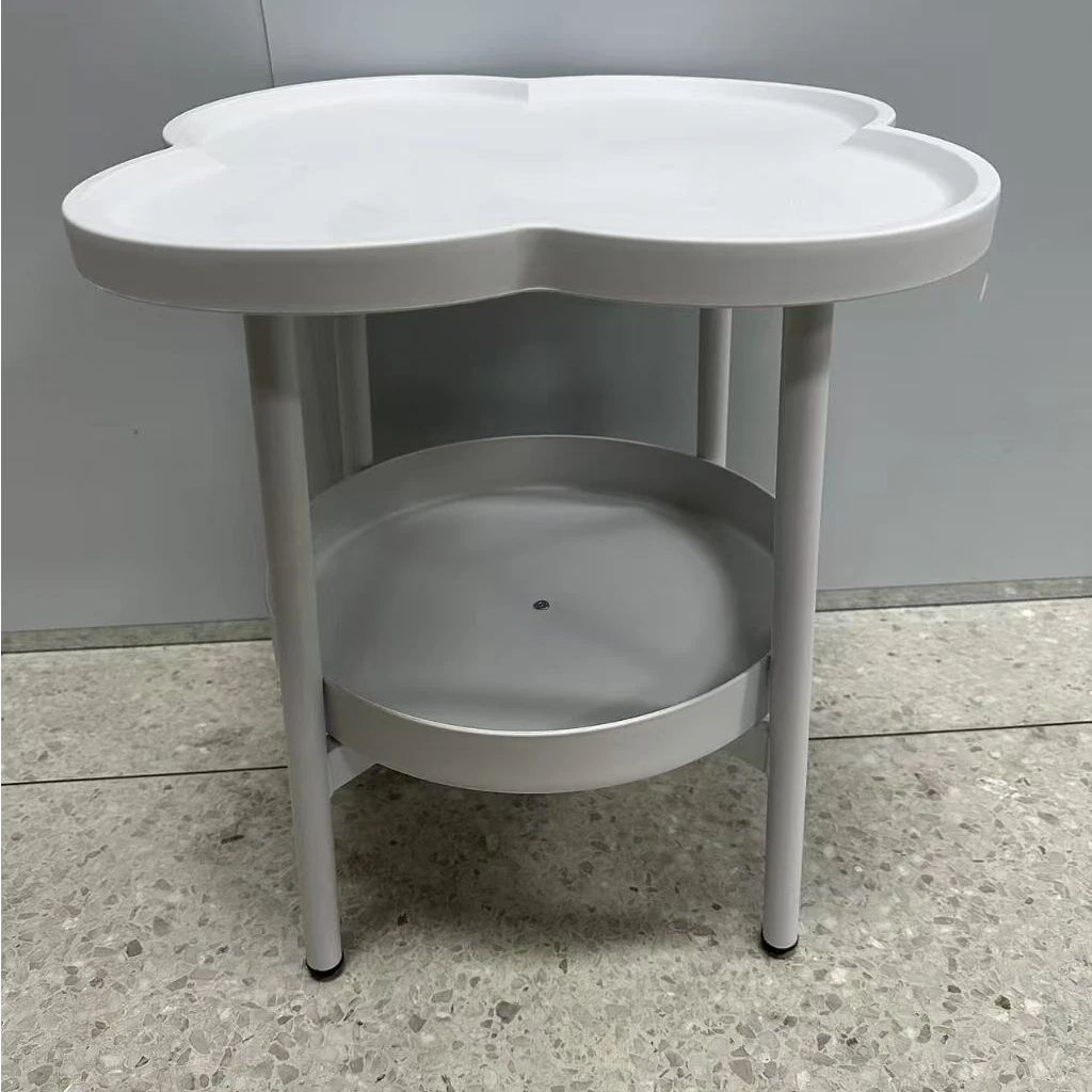 云朵茶几家用卧室用四叶草双层收纳桌置物架