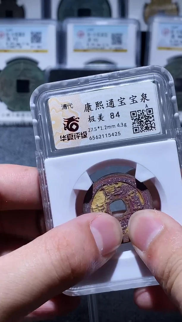 铜A476华夏结晶锈康熙通宝84分5425
