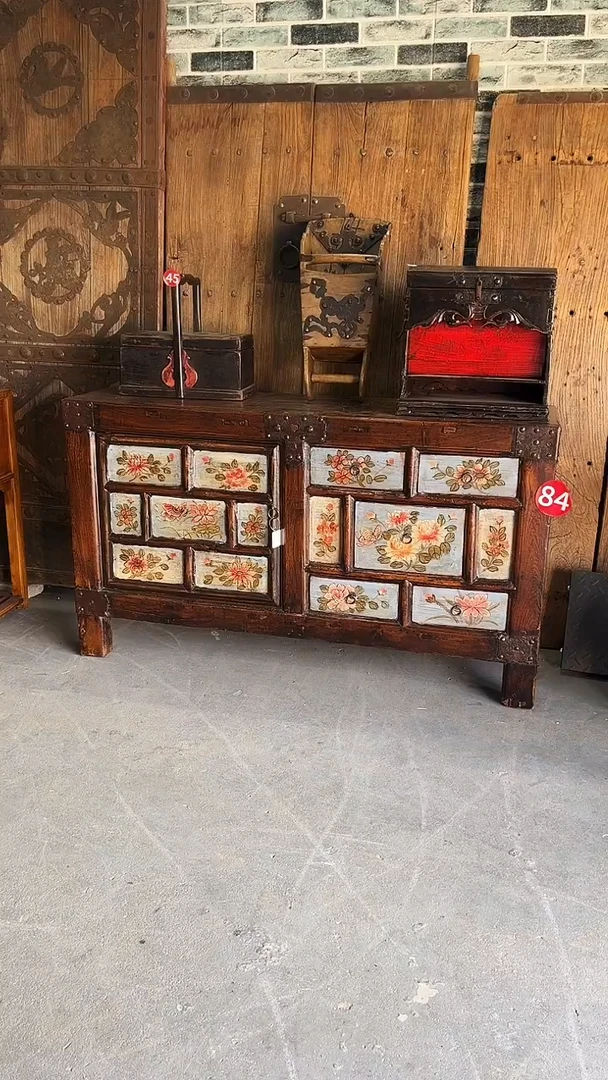 木（非红木类）泥**芳榆木材质镖柜斗柜一体+柏木材质书柜老物件