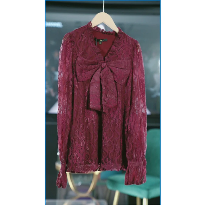 现货独特别致小衫蕾丝高级感上衣时尚加绒衬衫FC3125