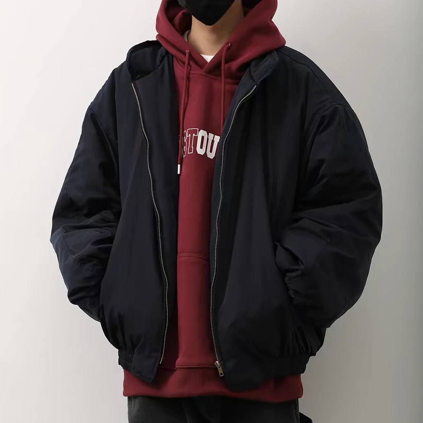 冬季美式立领棉服男女宽松休闲潮牌加厚保暖飞行夹克外套情侣棉衣