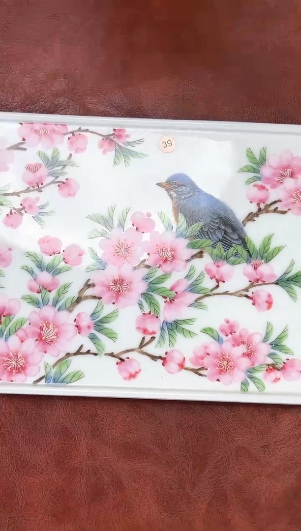 【闪购商品】其他水点桃花花鸟茶盘39