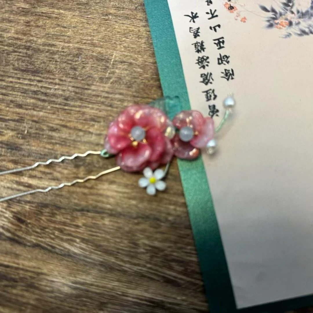 偏光红山茶小u，前尘梦古风汉服配饰