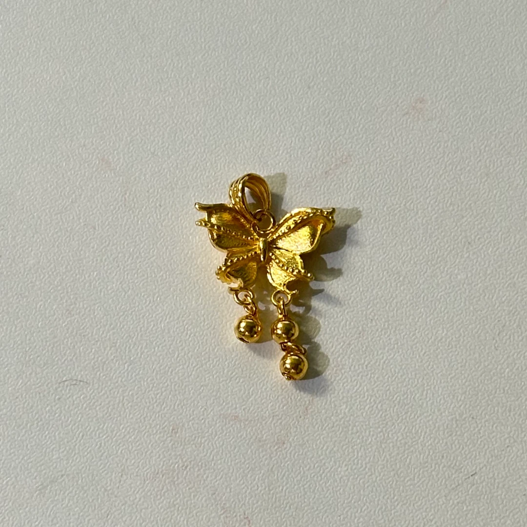 足金999 小珠珠流苏蝴蝶吊坠【825】