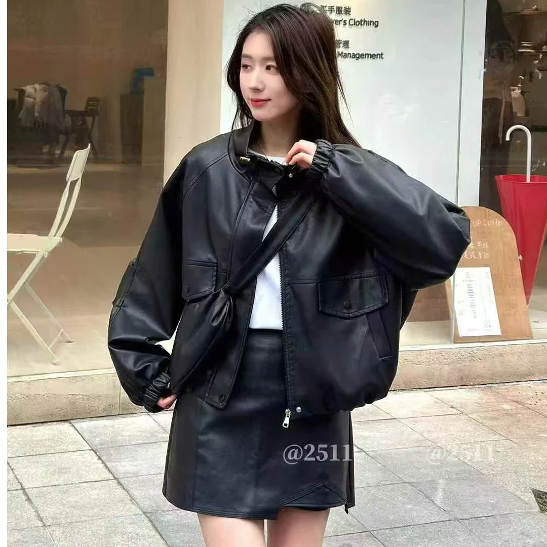 百搭洋气立领皮衣2511（888）