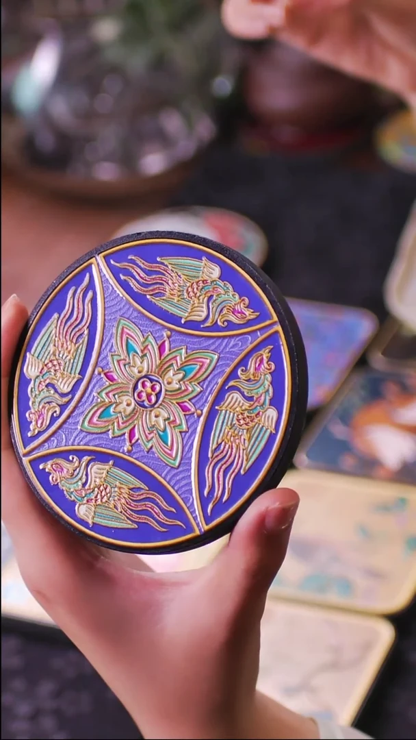 壹藏贰宝有凤来仪图案杯垫一片