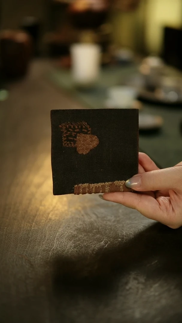 阿眠      香云纱真丝毛双面茶巾大号