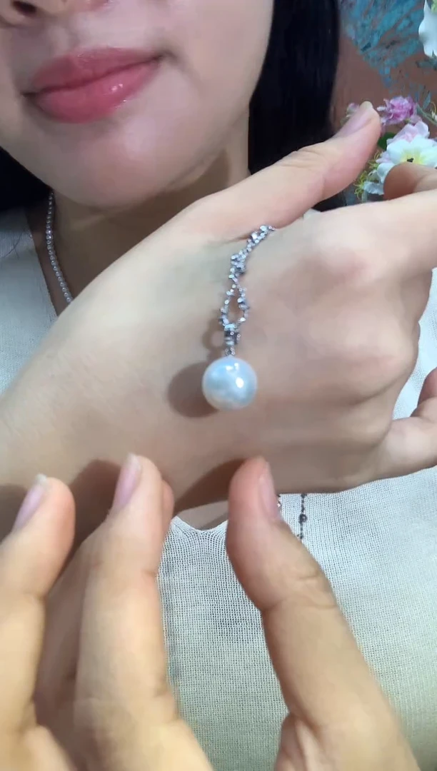 吊坠(不含链)18K金镶嵌海水珍珠C80